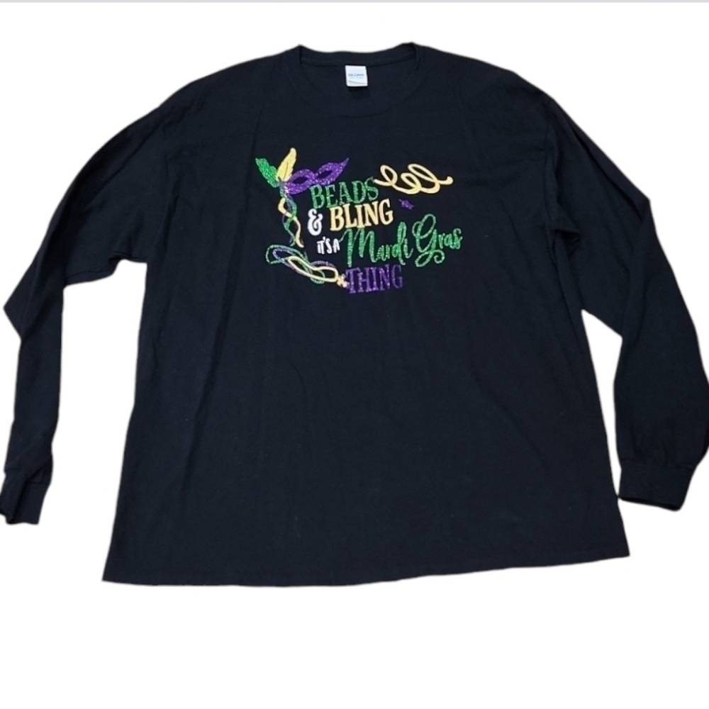 Mardi Gras Shimmer Long Sleeve Top